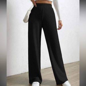 Elastic waist wide leg pants - black - xS (US 2)